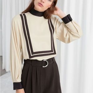 & Other Stories Satin Polo Shirt - Size 4